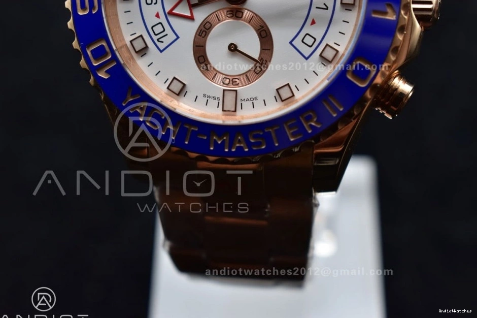 on 1:1 Edition A Ceramic II Bracelet RG TopPick GMF YachtMaster 116685 RG Blue Best 1223 0406